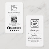 Carte De Visite Facebook QR | Custom Business Review Feedback Link (Devant / Derrière)