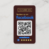 Carte De Visite Facebook Review Request Black Cherry (Devant)