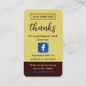 Carte De Visite Facebook Review Request Black Cherry (Dos)