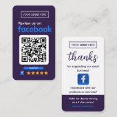 Carte De Visite Facebook Review Request Business Card Deep Plum (Devant / Derrière)