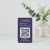 Carte De Visite Facebook Review Request Business Card Deep Plum (Debout devant)