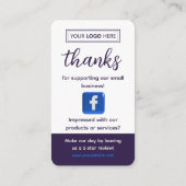 Carte De Visite Facebook Review Request Business Card Deep Plum (Dos)