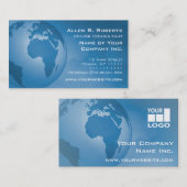 Carte De Visite Facile ajoutez votre bleu d'entreprise global de (Devant / Derrière)