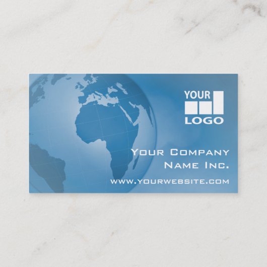 Carte De Visite Facile ajoutez votre bleu d'entreprise global de (Dos)