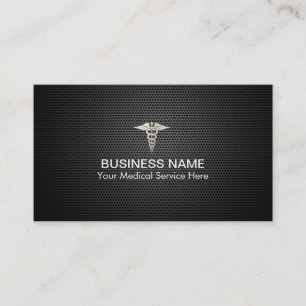 Carte De Visite Facturation Médicale en métal noir professionnel