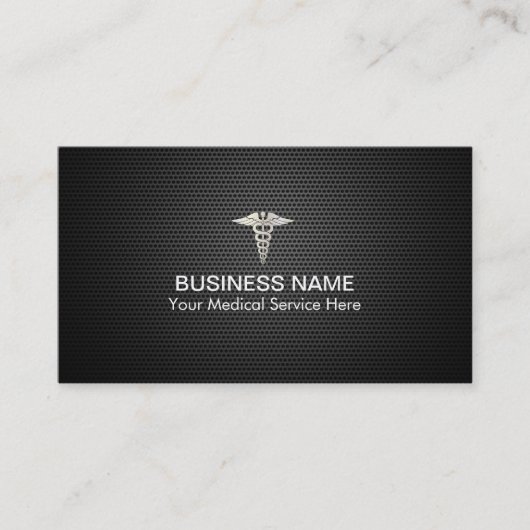Carte De Visite Facturation Médicale en métal noir professionnel (Devant)