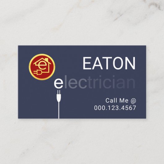 Carte De Visite Fading Electrician Electric Plug Cord (Devant)