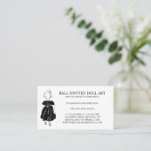 Carte De Visite Fahion noir tissu de collection de poupées (Debout devant)