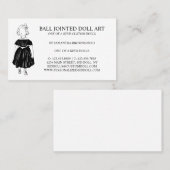 Carte De Visite Fahion noir tissu de collection de poupées (Devant / Derrière)