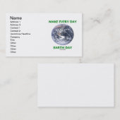 Carte De Visite Faire chaque Jour des terres de jour (Blue Marble  (Devant / Derrière)