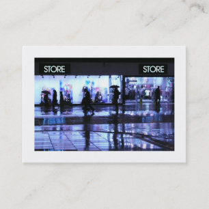 Carte De Visite Faire du shopping sous la pluie