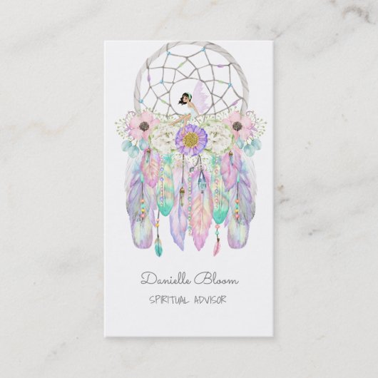 Carte De Visite Fairy Dream Catcher Boho Flèches Plumes (Devant)