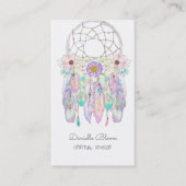 Carte De Visite Fairy Dream Catcher Boho Flèches Plumes Business (Devant)