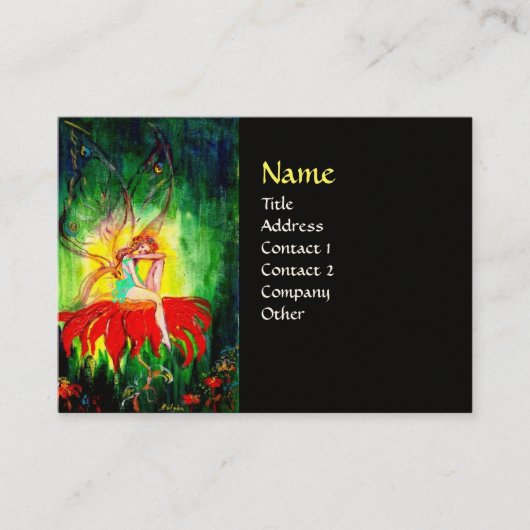 CARTE DE VISITE FAIRY DREAMING SUR LA FLEURS (Devant)