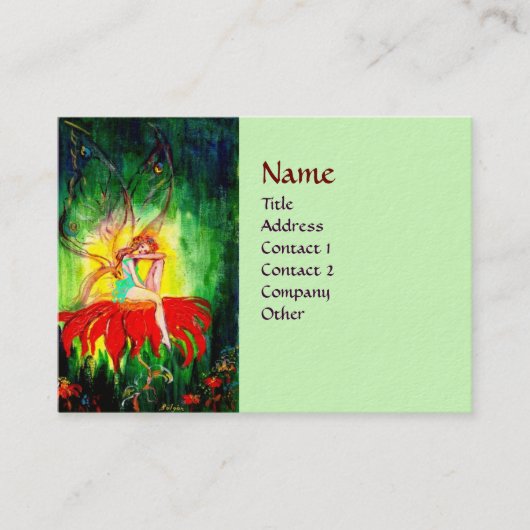 CARTE DE VISITE FAIRY DREAMING SUR LA FLEURS (Devant)