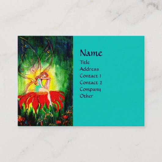 CARTE DE VISITE FAIRY DREAMING SUR LA FLEURS (Devant)