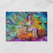 Carte De Visite FAIRY IN NIGHT / MAGIC BUTTERFLY PLANTE turquoise (Dos)
