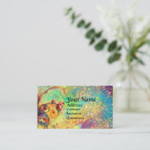 Carte De Visite FAIRY IN NIGHT / MAGIC BUTTERFLY PLANTE turquoise (Debout devant)