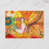 Carte De Visite FAIRY OF THE FLOWERS /Red Yellow Gold Sparkles (Dos)