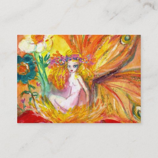 Carte De Visite FAIRY OF THE FLOWERS Rouge Jaune Blanc Imaginaire (Dos)