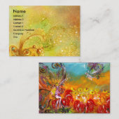 Carte De Visite FAIRY OF THE RED FLOWERS / Plante de papillon magi (Devant / Derrière)