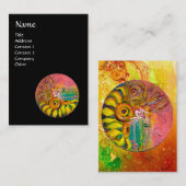 Carte De Visite FAIRY OF THE SUNFLOWERS jaune rose noir (Devant / Derrière)