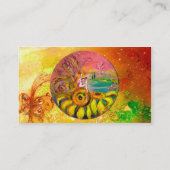 Carte De Visite FAIRY OF THE SUNFLOWERS jaune rose violet (Dos)