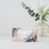 Carte De Visite Fairytale Castle Purple Floral Gold Compass (Debout devant)