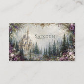 Carte De Visite Fairytale Castle Purple Floral Mountain Forest (Devant)