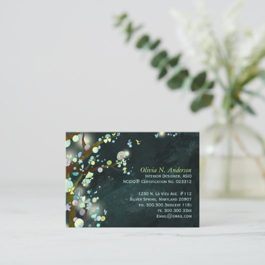 Carte De Visite Fairytale Night Trees sur mesure (Debout devant)