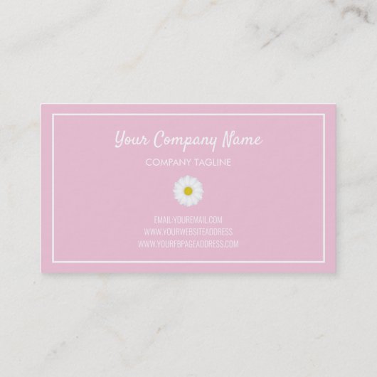 Carte De Visite Faisceau Et Cadre Rose (Dos)