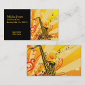 Carte De Visite Faisceaux bariolés de saxophone de la musique (Devant / Derrière)