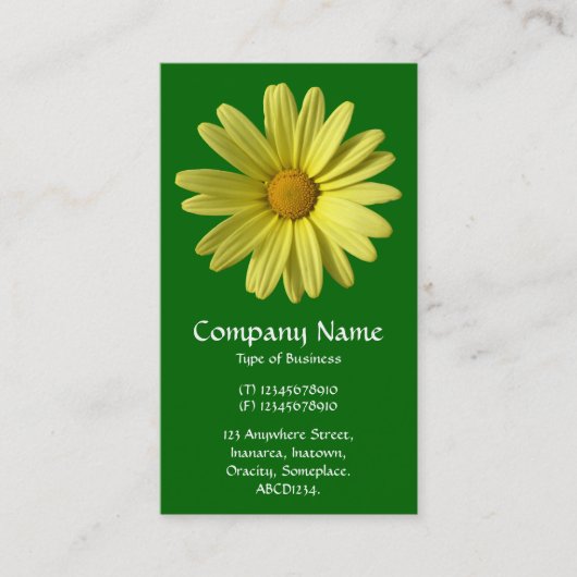 Carte De Visite Faisée Jaune - Grass Vert Profond (Devant)