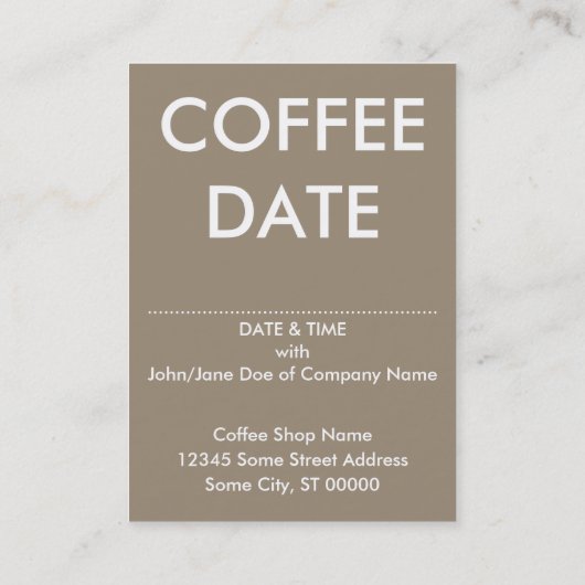 Carte De Visite faisons le café (la molécule de caféine) (Dos)