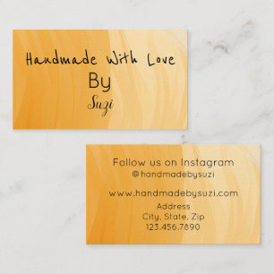 Carte De Visite Fait À La Main Avec Amour Par Le Nom Terracotta