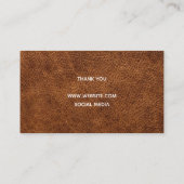 Carte De Visite Fait à la main avec l'amour Cuir Brown (Dos)