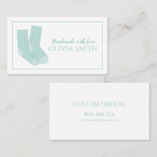 Carte De Visite Fait à la main avec l'artisanat amoureux (Devant / Derrière)