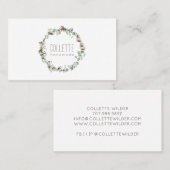 Carte De Visite Fait À La Main Par Simple Rustic Wreath Logo Busin (Devant / Derrière)