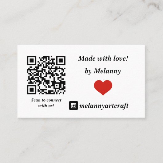 Carte De Visite Fait avec amour (Devant)