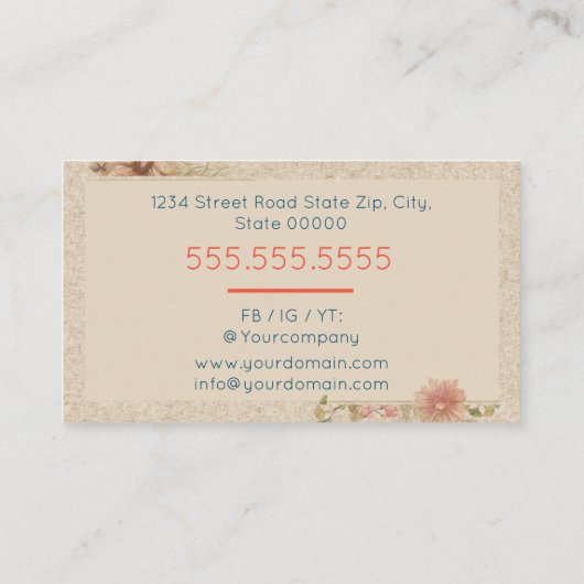 Carte De Visite Fait main avec amour (Dos)