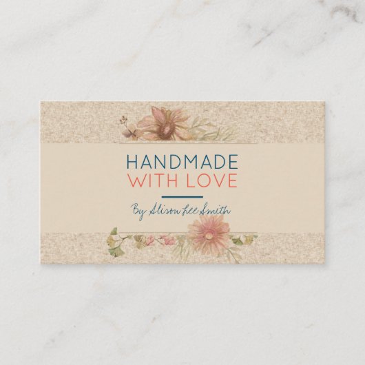 Carte De Visite Fait main avec amour (Devant)