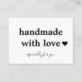Carte De Visite Fait main avec amour | Blanc du logo personnalisé (Devant)
