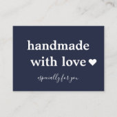 Carte De Visite Fait main avec amour | Custom Logo Navy (Devant)