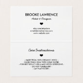 Carte De Visite Fait main avec le coeur d'amour - instructions de (Intérieur déplié)