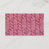 Carte De Visite Fait main avec le Knit rose de retour (Dos)