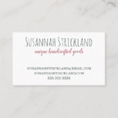 Carte De Visite Fait main avec le Knit rose de retour (Devant)