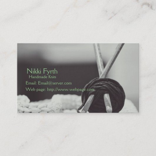 Carte de visite fait main de Knits (Devant)