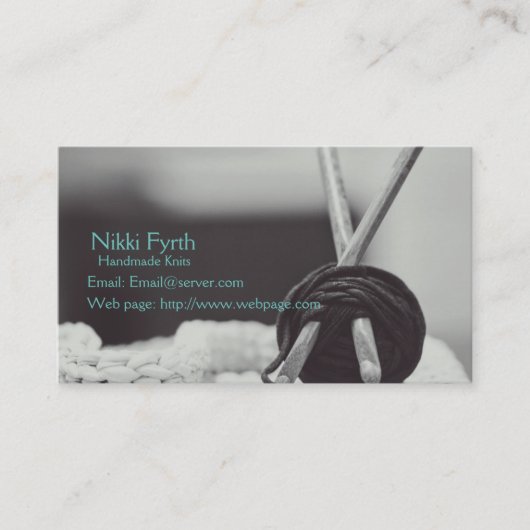 Carte de visite fait main de Knits (Devant)