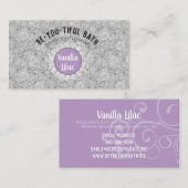 Carte de visite fait main de parfum de bain de (Devant / Derrière)