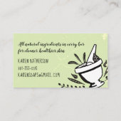 Carte de visite fait main de savon de pilon de (Dos)